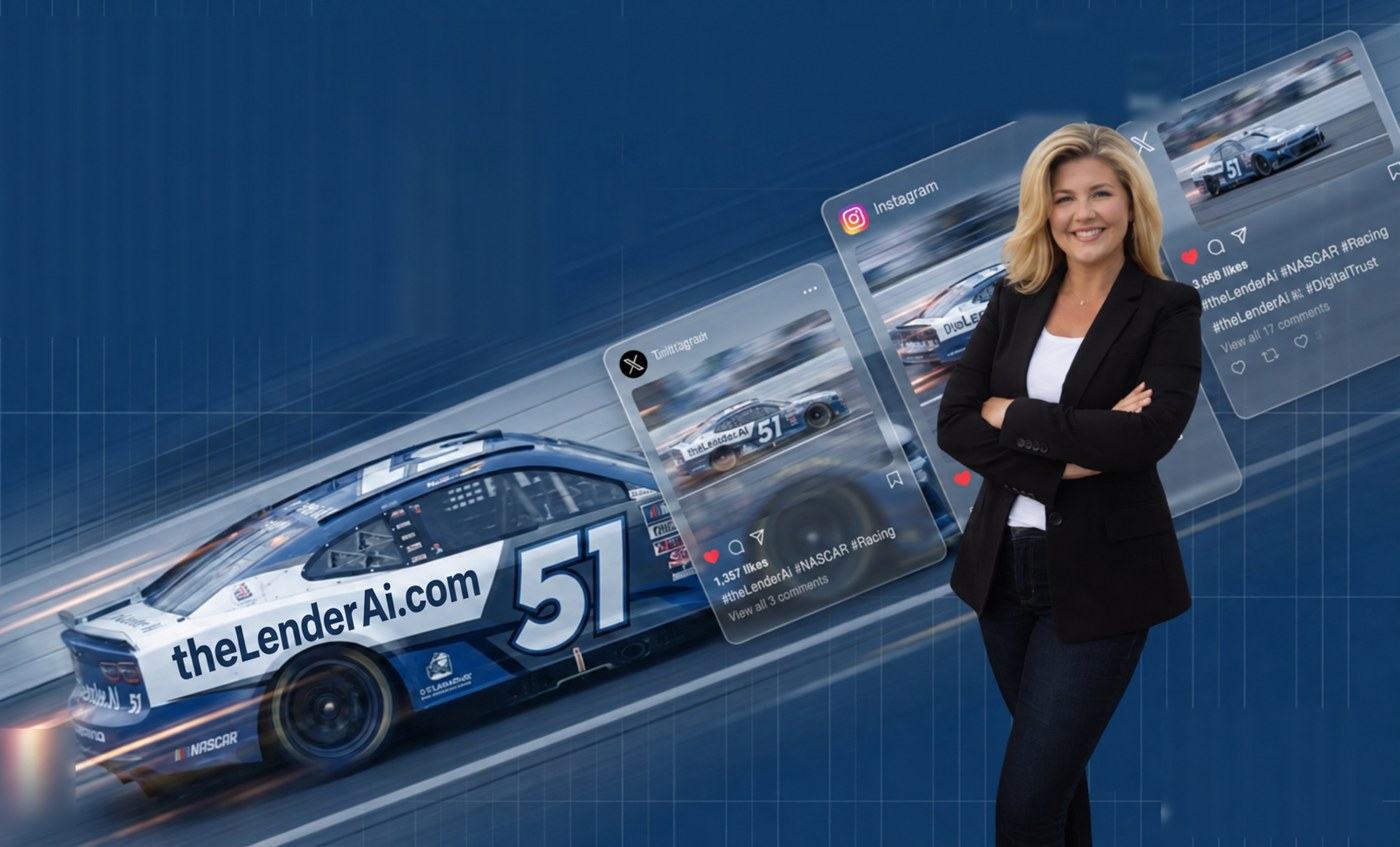 Cheryl, Account Executive, with The Lender AI No. 51 race car
